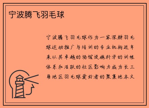 宁波腾飞羽毛球